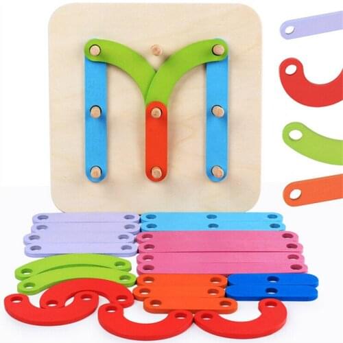 New Design Wooden Blocks For Kids DIY English Letter Digital Block Assembled Toys Children Early Education Toys Xmas Gifts