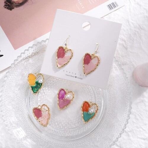 New style 30pcs/lot beads core cartoon hearts shape alloy floating locket charms diy jewelry earring/garment accessory