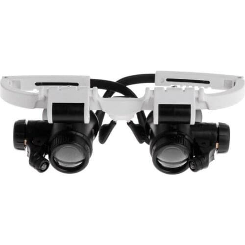 Headband Magnifier with LED Light Head Mounted Magnifying Glasses 8X 23X