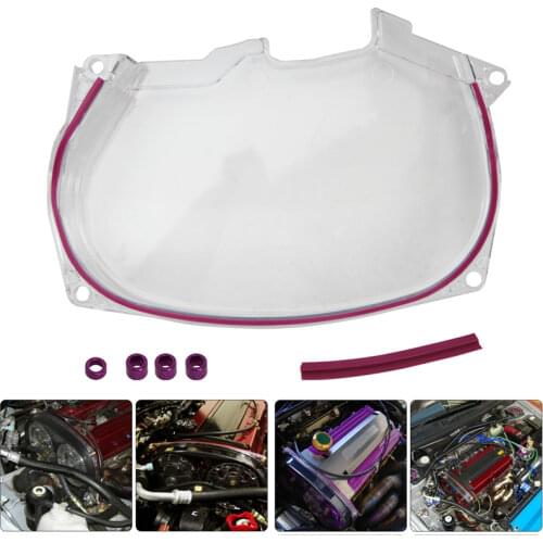 Clear Timing Belt Pulley Cover For Mitsubishi Lancer Evolution 4G63 EVO4 5 6 7 8