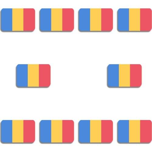 RSHCZY 10Pcs/Lot Romania Flag Pin Acrylic Brooch Flag Badge For Backpacks Coat Hat Classic Patriotism Jewelry Gift