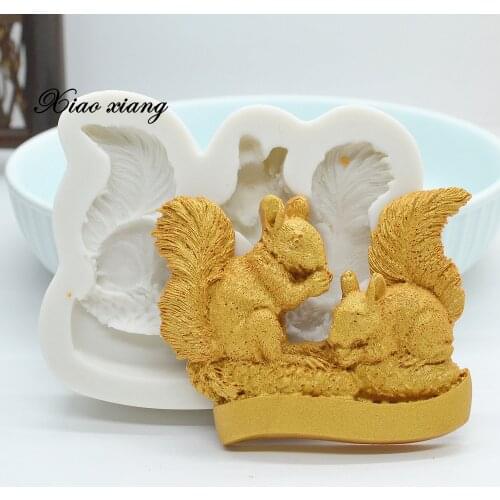 Cute Squirrel Silicone Mold Kitchen Resin Baking Tools DIY Cake Pastry Fondant Moulds Chocolate Lace Decorating Tools M2067