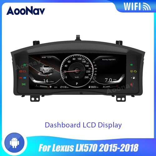 12.3 Inch LCD Android System Car Instrument Dashboard Display GPS Navigation For Lexus LX570 2015-2018 Head Unit