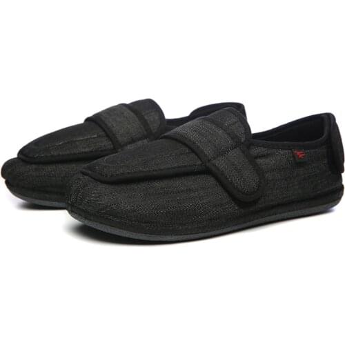 Mens Diabetic Slippers Edema Shoes with Adjustable Closures Extra Wide Width Terrific For Elderly Swollen Feet soft&comfy sole