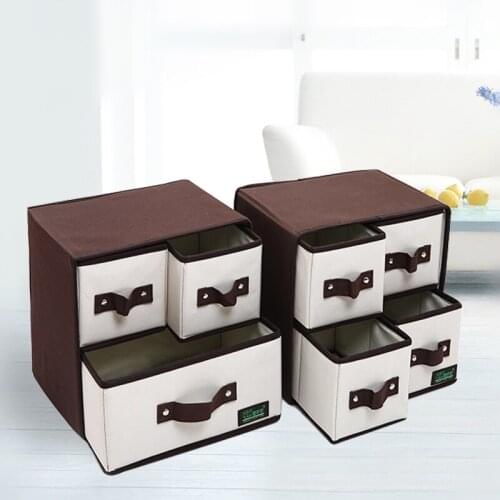 2 Style Underwear Storage Box Oxford Spinning Drawer Foldable Container Locker Cloth Boxes 30x23x30cm Finishing Box Organizador