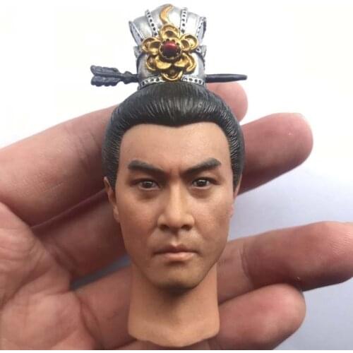 1/6 Scale Ancient Soldier Head Sculpt Three Kingdoms Era Zhaoyun Head Carving with Neck for 12in Action Figure Body Model Toy