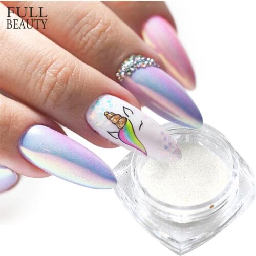 1 Box Shimmer Mermaid Nail Power Pigment Aurora Iridescent Dip Dust Summer Glitter Paillette Nails Decoration Manicure CHM/DX-1
