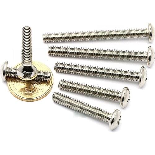 10PCS 10#24*1-1/8-7/8 Phillips Truss Head Screws/Bolts UNC Ni-plated For Machine/DIY/Toy