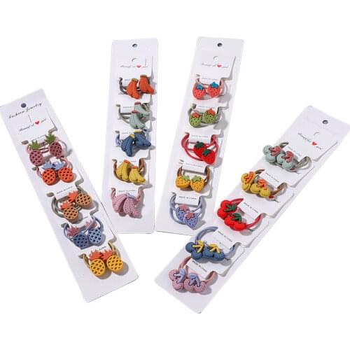 10pcs/Set Head Rope Rubber Hair Ring Cute Tie Hair Rope Cartoon Animal Fruit Elastic Hair Bands For Baby Children Accessories