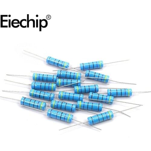 10pcs/lot 5W 1% Metal film resistor 100R 220R 330R fixed resistor 1K 1.5K 2.2K 3.3K 4.7K 10K 22K 47K 100K 470K 1M ohm resistance