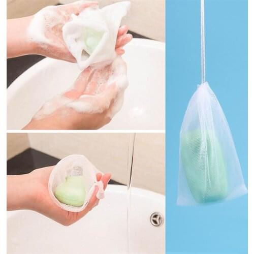 10pcs Exfoliating Mesh Soap Saver Pouch Bubble Foam Net Handmade Soap Mesh Bag Body Facial Cleaning Tool