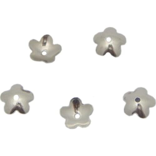 100pcs/lot Stainless Steel Silver Tone 6mm Flower Shape Bead Cap Fit DIY Handmade Earring Jewelry Making Findings Supplier Craft