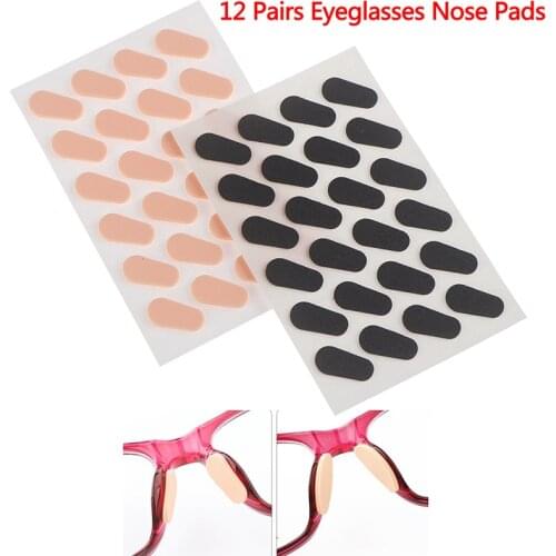 Unisex 12 Pair Soft Foam Nose Pads Self Adhesive Eyeglass Nose Pads Anti-Slip Eyeglass Nose Pads Thin Nosepads For Glasses