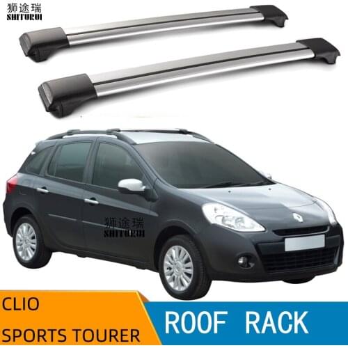 2Pcs Roof Bars for RENAULT CLIO SPORTS TOURER WAGON 2007 - 2020 (RAILS) Aluminum Alloy Side Bars Cross Rails Roof Rack Luggage
