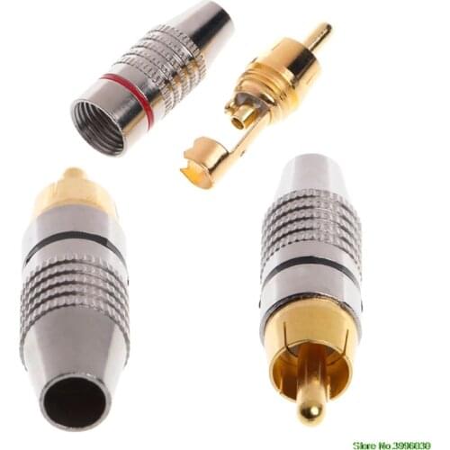 20 Pcs RCA Plug Audio Video Locking Cable Gold Plated