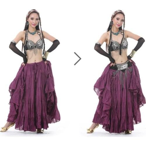 2017 New High quality belly dance clothes Big skirt Tribal style dance skirt 12 colors Spanish dance bohemian skirt