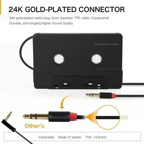 3.5mm Four Channel Anti-Tangled Mini ABS Stereo Cassette Adapter Car Audio- Dropshipping