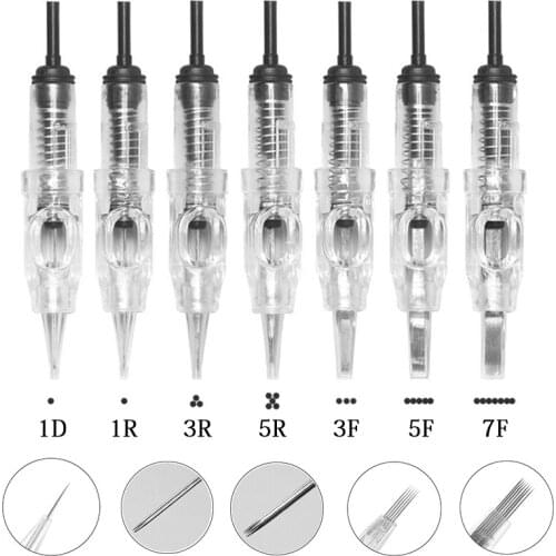 50Pcs Cartridge Needles Disposable Sterilized Eyebrow Lip Tattoo Needles Permanent Makeup Needles For Electric Machine Tool