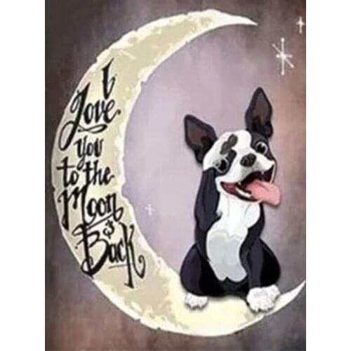 5D New Style Crafts Diamond Painting Mosaic Icons moon and dog Round/Square diy Diamond Embroidery Pattern animal wall sticker