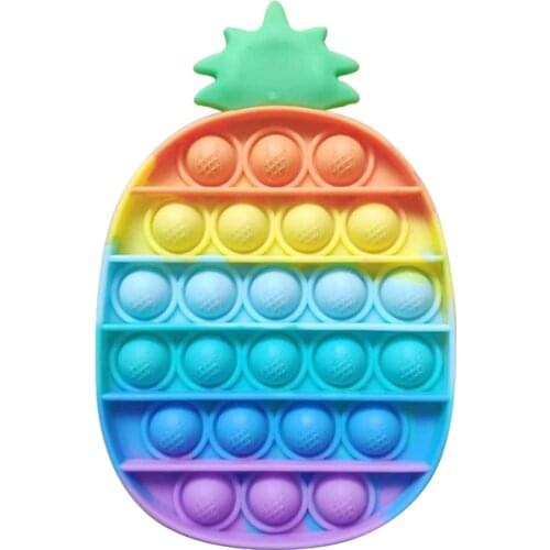 Pineapple Push Pop Bubble Sensory Fidget Silicone Toy for Kids Adult Stress Relief Game Office After Class Finger Toys Gifts