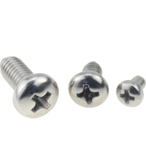 M2.5 M3 M4 M5 M6 A2 304 Stainless steel Cross Round Phillips Pan Head Screw Round Bolt