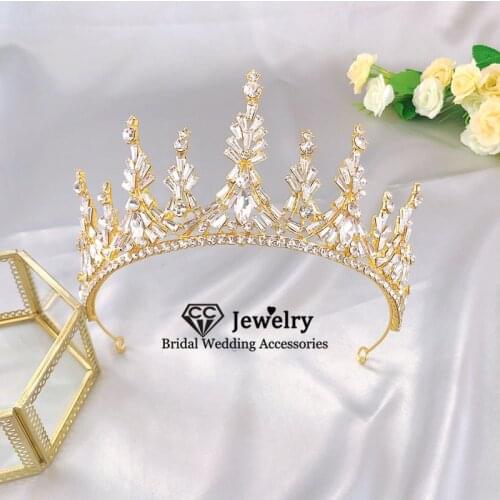 CC Crown Wedding Hair Accessories for Women Tiara Engagement Brides Jewelry Queen Crowns High Quality Headwear Shine Stone YQ36