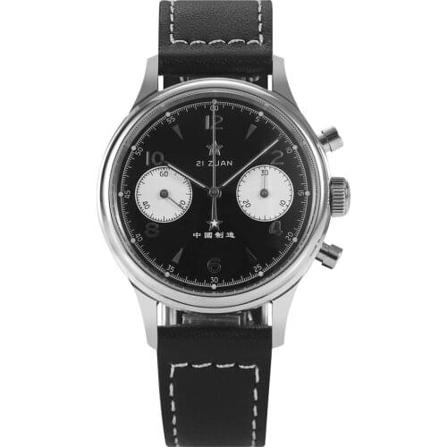 Original 1963 Pilot Mens Chronograph Sapphire Watches 38mm ST1901 Seagull Movement Luminous Air Force Man Waterproof Wristwatch