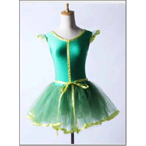 Children Soft Green Short Ballet Dresses,Stage Dancewear Practice Ballet Dress HB1229