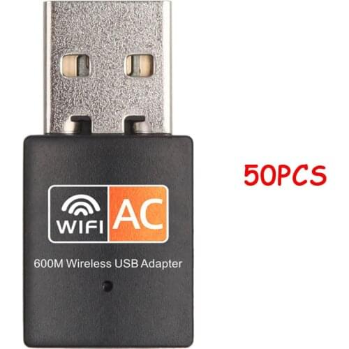 50pcs 2.4GHz+5GHz Dual Band 600mbps USB Wifi Adapter Wireless Network Card For Windows XP/Vista/7/8/8.1/10 For Mac For Linux