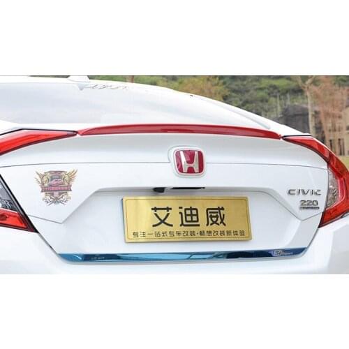 Use for honda 2016-2017 model civic spoiler High Quality ABS Material Car Rear Wing unpaint Color spoiler for