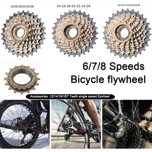 Bicycle Cassette Flywheel 6 7 8 Speed MTB Flywheel Threaded Sprocket 13-28T 14-28T For SHIMANO Bike Freewheel E-Bike Universal