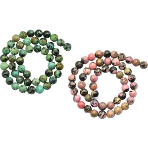 2 Strand Round Loose Beads For Jewelry Making Findings 15''/Strand