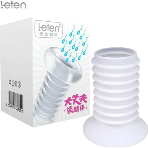 Leten Silicone Penis Ring Reusable Delayed Ejaculation Chastity Device Lock Sperm Dildo Enhancer Sex Toys For Men Penis Sleeve