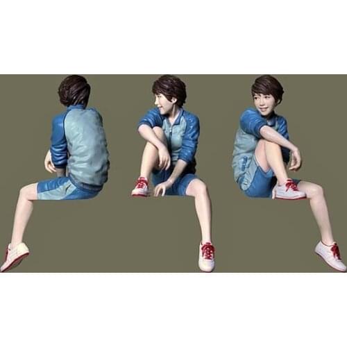 1:24 scale die-casting resin assembly model officer and soldier hand-painted assembly model free shipping