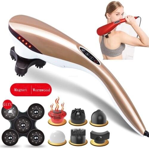 Multi-function electric dolphin massage machine hammer shock infrared roller neck massage, pain relief body massage machine