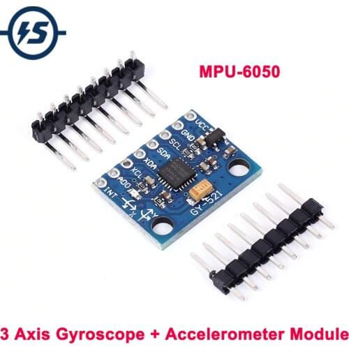 MPU-6050 MPU6050 GY-521 Accelerometer Gyro Sensor 6DOF Three-Axis IMU for Arduino Quadcopter Drone RC 3-5V I2C 40P Femal to Male