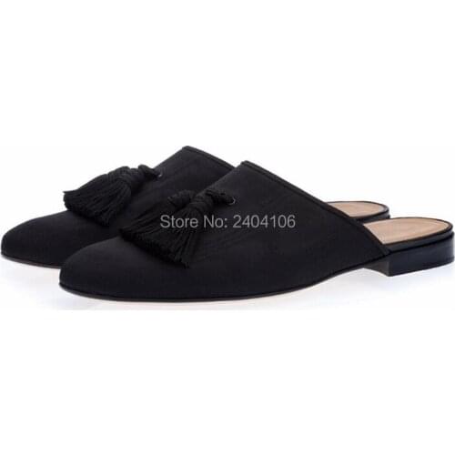 Male Shoes Outdoor Flat Slippers Hot Sale Comfortable Shoe Summer Round Toe Shape Breathable Men Fringe Decoration Shoes