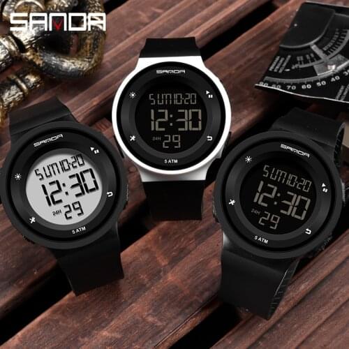 BASID Top Brand Luxury Mens Sports Stop Watch Waterproof Electronic Digital Wrist Watches Clocks Military Army For Child Kids