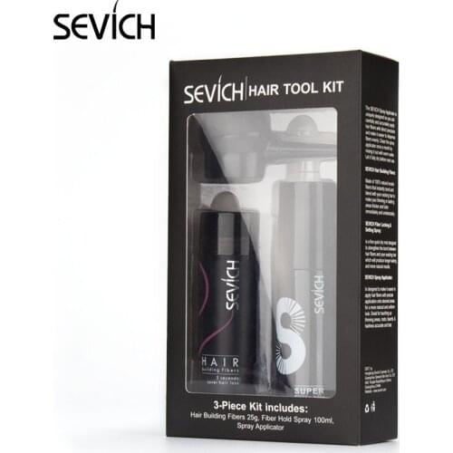 SEVICH Hair Tool Kit Hair Building Fibers 25g Hair Holding Spray 100ml Hairs Pump Nozzle Hair Treatment Hair Thickening Fiber
