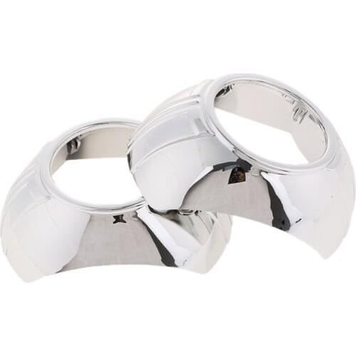 Pair 3'' LED Projector Chrome Shroud Cover Mask HID Lens For Ford S-MAX