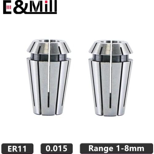 ER11 1-7MM 8MM 1/4 MM 6.35MM 1/8MM 3.175MM Spring Collet Chuck Precision 0.015 Collet For CNC Engraving Machine Lathe Mill Tool