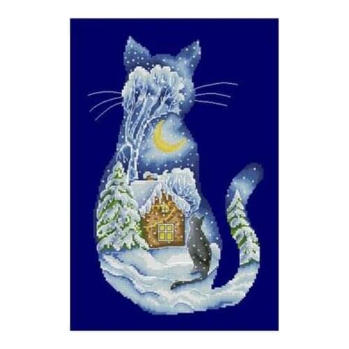 Cat 4 Counted Cross Stitch 11CT 14CT 18CT DIY Chinese Cross Stitch Kits Embroidery Needlework Sets
