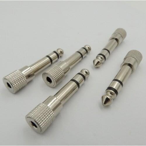 Silver 6.5mm 1/4 Male Stereo to 3.5mm 1/8 Female Stereo Audio Headphone Plug Adapter Jack