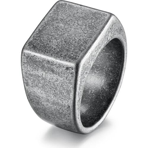 14mm Domineering Stainless Steel Wide Ring Party Simple Mens Ring Hip Hop Rock Ring Jewelry