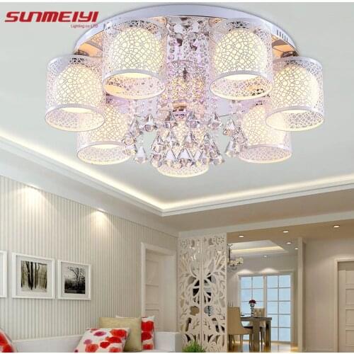 New Round LED Crystal Ceiling Light For Living Room Bedroom Kitchen Indoor Lamp with Remote Controlled luminaria home decoration