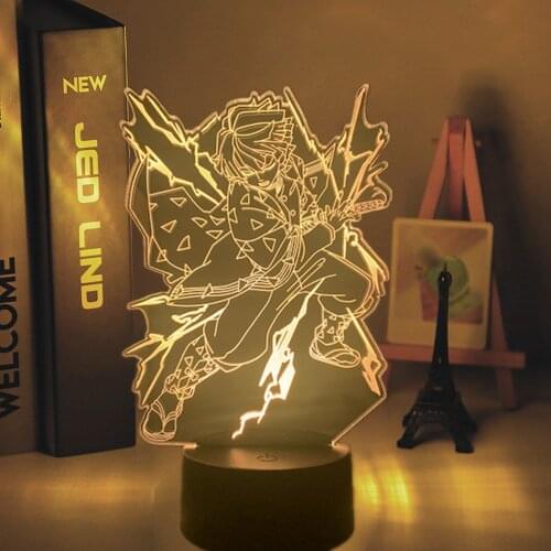 Kimetsu No Yaiba Led Night Light Anime Demon Slayer Lamp for Bedroom Decor Light Kids Child Birthday Gift Agatsuma Zenitsu Light