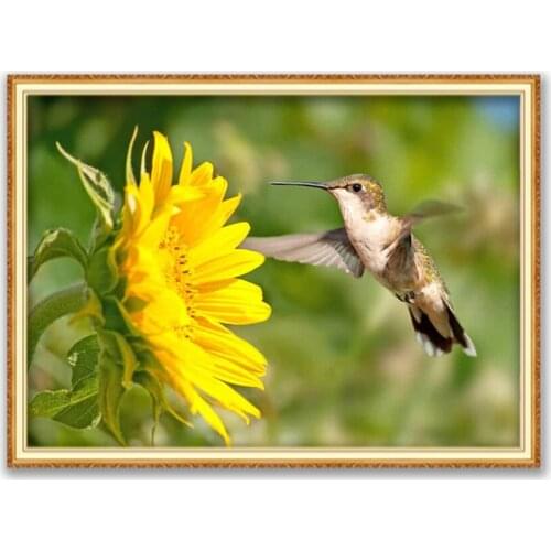 Flower Sunflower DIY Embroidery 11CT Cross Stitch Kits Needlework Craft Set Cotton Thread Printed Canvas Home Decoration Design