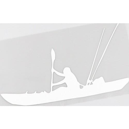 Fishing Kayak Fisherman Decal Vinyl Car Sticker Waterproof Anti-UV Car Window Body Decorative Stickers Accessories Black/Silver