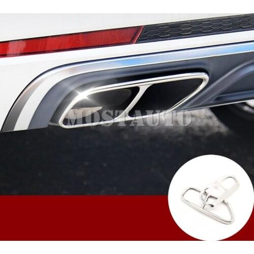 For Audi A4 B9 Stainless Steel Rear Exhaust Muffler Tail Pipe Cover 2019-2020 2pcs Car Accessories Interior Car Decor Car Trim