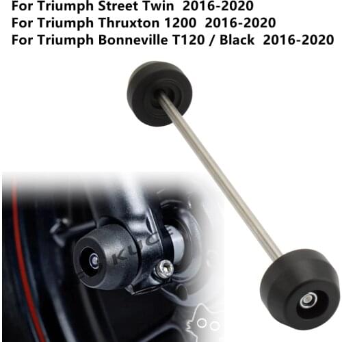 Motorcycle Front Axle Wheel Fork Crash Slider Protector For Triumph Street Twin Thruxton Bonneville T120 / Black 2016-2020 17 18